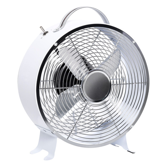 White HOMCOM 26cm 2-Speed Electric Fan with Metal Safety Grill and Anti-Slip Feet