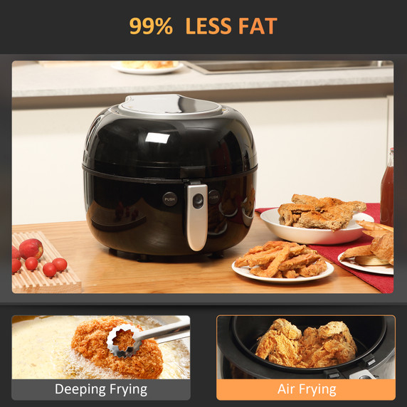 Image: HOMCOM 7L Digital Air Fryer with Dehydrate and 7 Presets - A versatile and efficient air fryer for healthier and crispy cooking experiences. Save energy and enjoy delicious meals with up to 80% less oil. 7 cooking presets, LED display, and spacious 7L capacity. Easy to clean non-stick coating. Ideal for families and various occasions