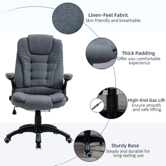 High Back Home Office Chair Computer Desk Chair w/ Arms Swivel Wheels Dark Grey