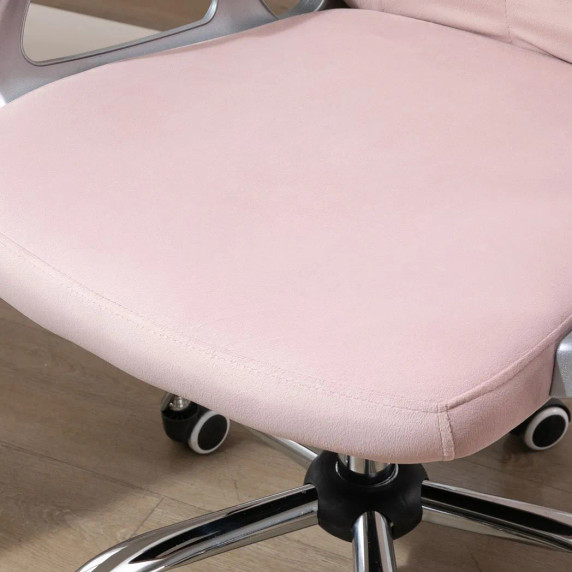 Office Chair Luxury Velour Diamond Tufted Padded Ergonomic 360� Swivel Pink