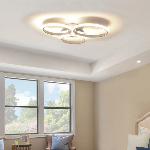 Three Circle LED Ceiling Modern Light with Metal Base for Hallway, Dining Room