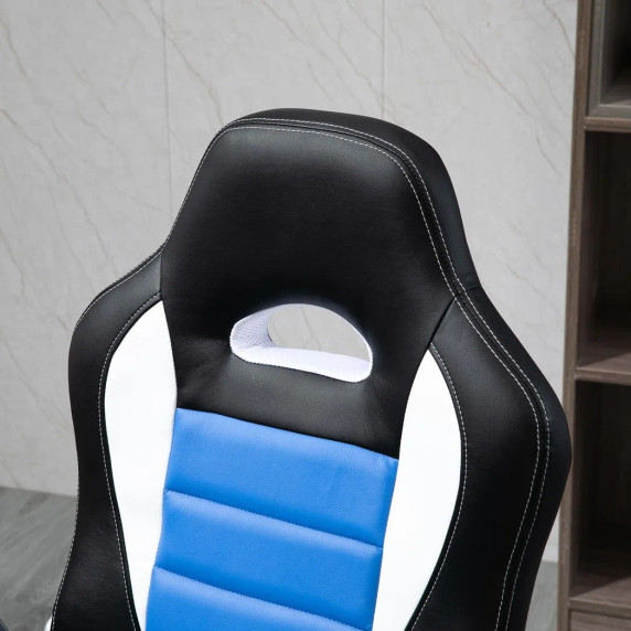 Racing Gaming Chair Height Adjustable Swivel Chair with Flip Up Armrests, Blue