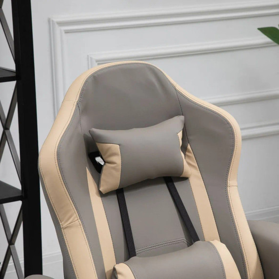 Manual Recliner Armchair PU Sofa Chair w/ Adjustable Leg Rest & 135� Reclining