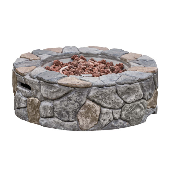 Garden Small Gas Fire Pit, Outdoor Heater with Lava Rocks & Cover