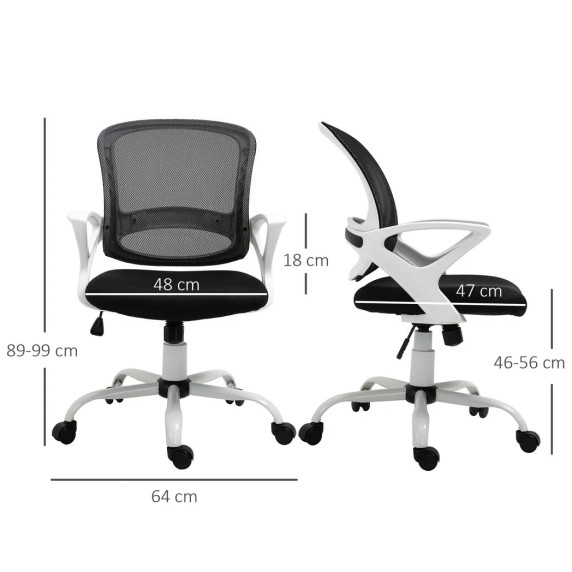 Mesh Home Office Chair Swivel Desk Task PC Chair w/ Lumbar Support, Arm, Black