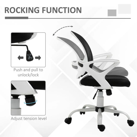 Mesh Home Office Chair Swivel Desk Task PC Chair w/ Lumbar Support, Arm, Black