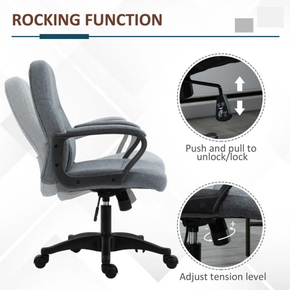 Massage Office Chair with 2-Point Vibration Height Adjustable Swivel Chair