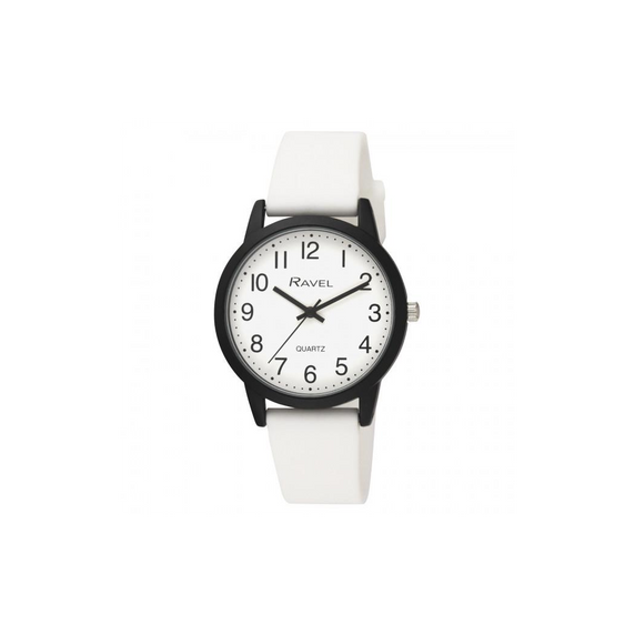 Ravel Men's Sports White Dial with White Silicone Watch R1814.4