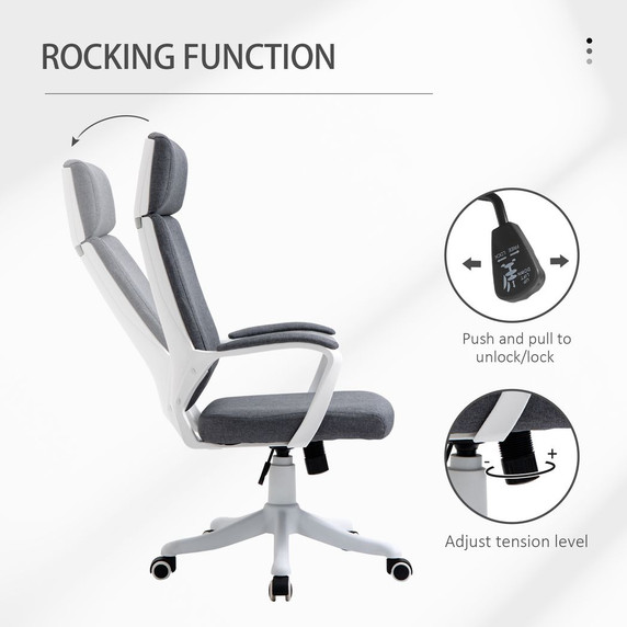 High Back Swivel Office Chair with Lumbar Back Support, Adjustable Height