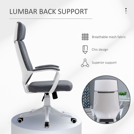 High Back Swivel Office Chair with Lumbar Back Support, Adjustable Height