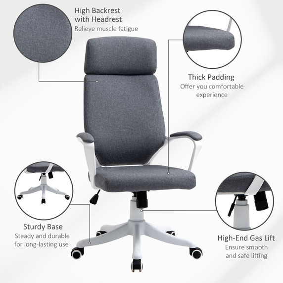 High Back Swivel Office Chair with Lumbar Back Support, Adjustable Height