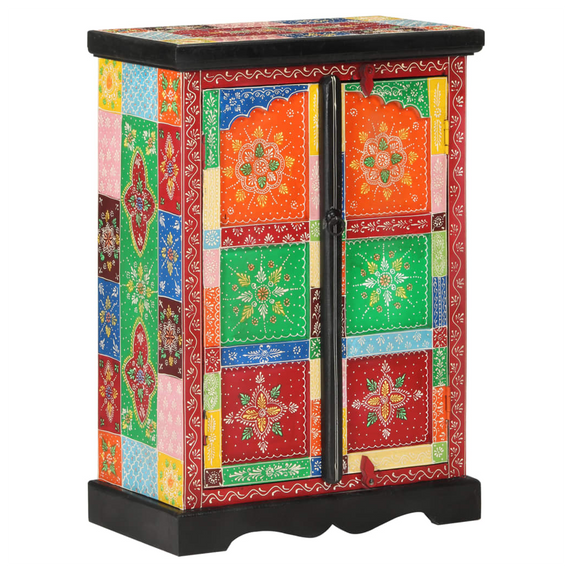 Hand Painted Sideboard with Doors 53x30x75 cm Solid Wood Mango