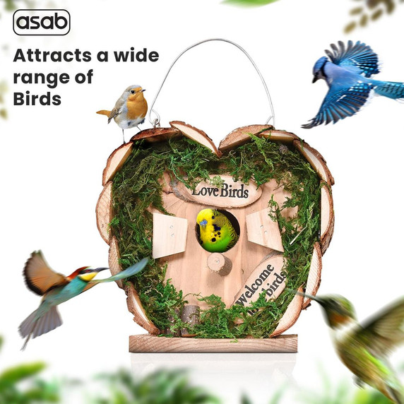 Bird Hotel Natural Wood Garden Bird Nesting Box Lightweight Compact Easy to Hang