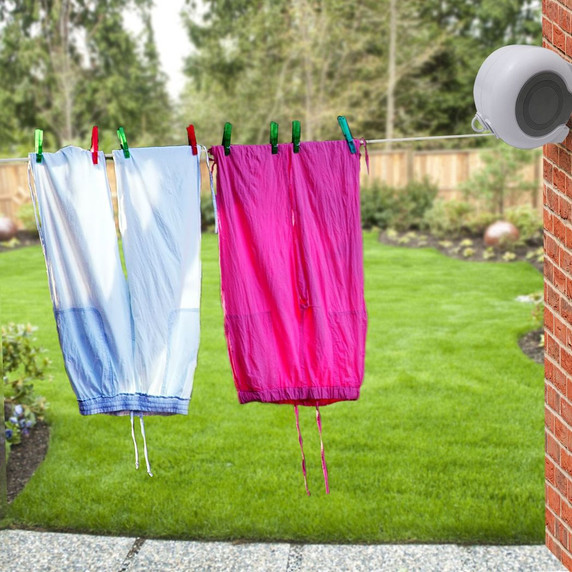 Pukkr Double Retractable Washing Line - 30m of Drying Space - Indoor and Outdoor Laundry Solution - Weather-Resistant Design - 180° Rotation - Easy Installation - 2 Year Warranty
