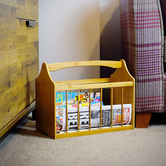 Bamboo Magazine & Newspaper Rack | M&W