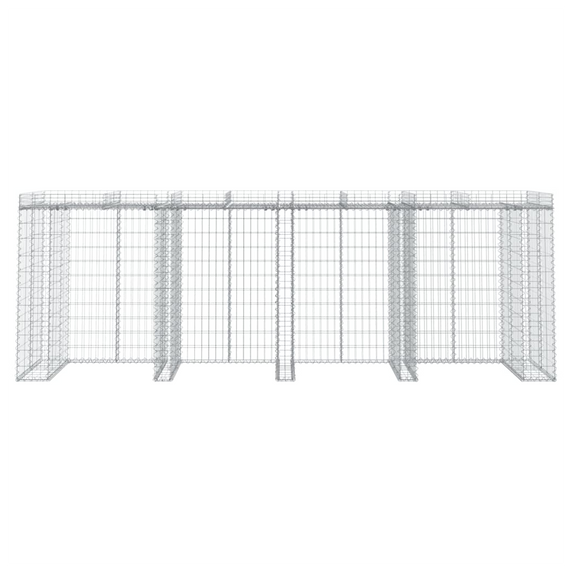 Gabion Wall for Garbage Bin 350x91x120 cm Galvanised Iron