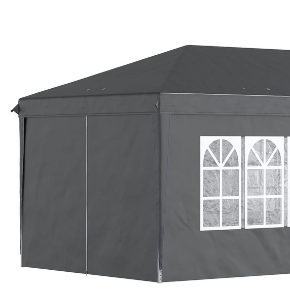 3 x 6m Pop Up Gazebo Height Adjustable Party Tent w/ Storage Bag Black