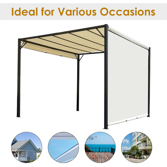 Metal Pergola With Canopy Retractable Pergola Canopy 3x3x2.3m Cover Cream