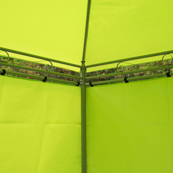 Garden Metal Gazebo Party Tent Canopy Shelter Pavilion Sidewalls-Lemon Green 