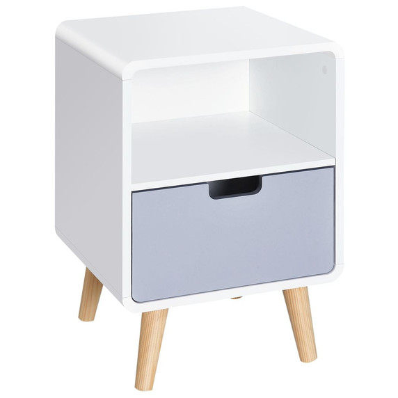 Scandinavian Nordic Style Bedside Table End Nightstand Lamp Desk With Drawer