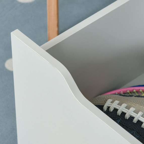 HOMCOM Kids Bookshelf, Toy Box w/ Storage Drawer, Wheels, for Bedroom - Grey