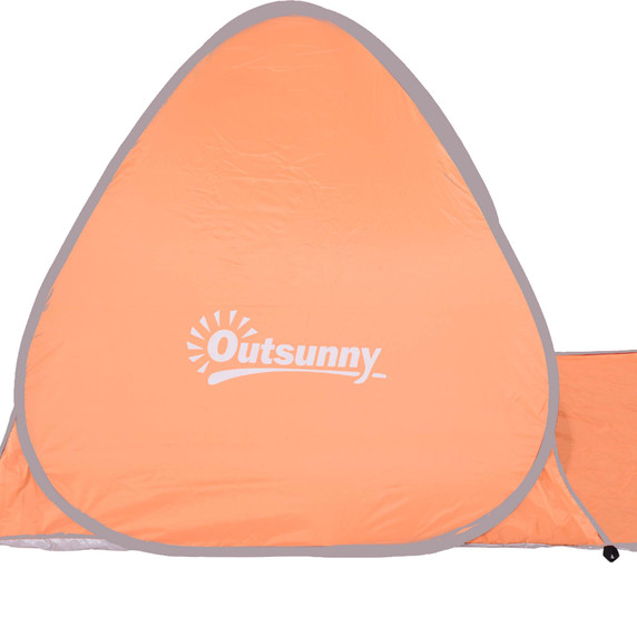 Beach Tent Instant Camping Pop up Tent Sun Shade Shelter, Orange Outsunny