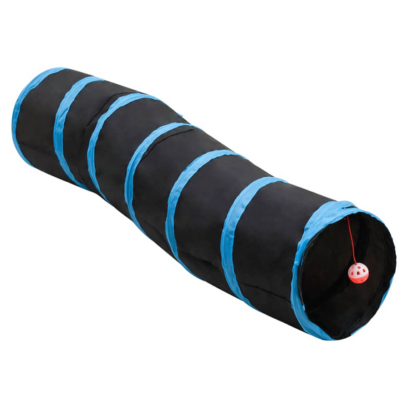 S-shaped Cat Tunnel Black and Blue 122 cm Polyester