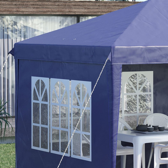 Outsunny 3 x 6m Heavy Duty Gazebo Marquee Party Tent in Blue - Spacious and Versatile Outdoor Shelter
