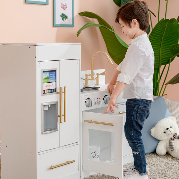 White Wooden Toy Kitchen by Toy Cooker Play Kitchen Set