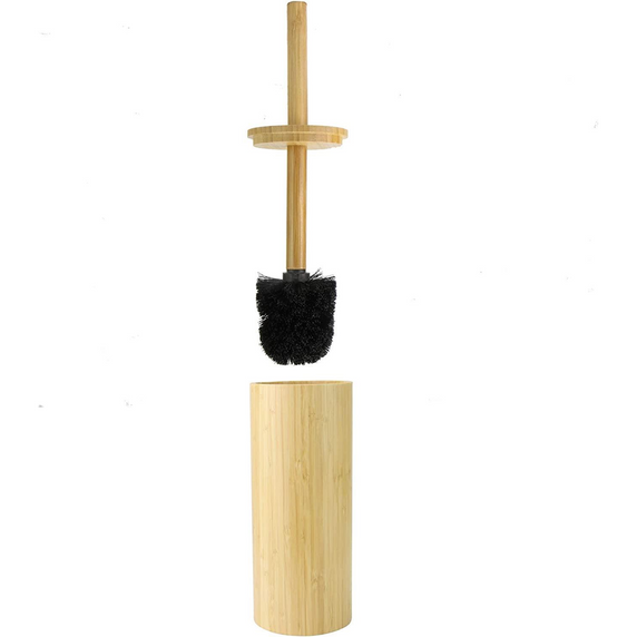 Bamboo Toilet Brush & Holder Round | M&W