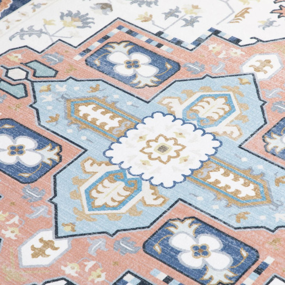 Area Rugs for Bedroom, Vintage Floral Large Carpet, 160x230cm, Blue