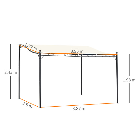 4 x 3 Meters Canopy Metal WallCream 4m 3m