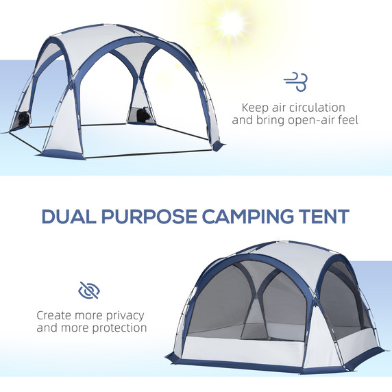 Dome Tent for 6-8 Person Camping Tent w/ Zipped Mesh Doors Lamp Hook Outsunny