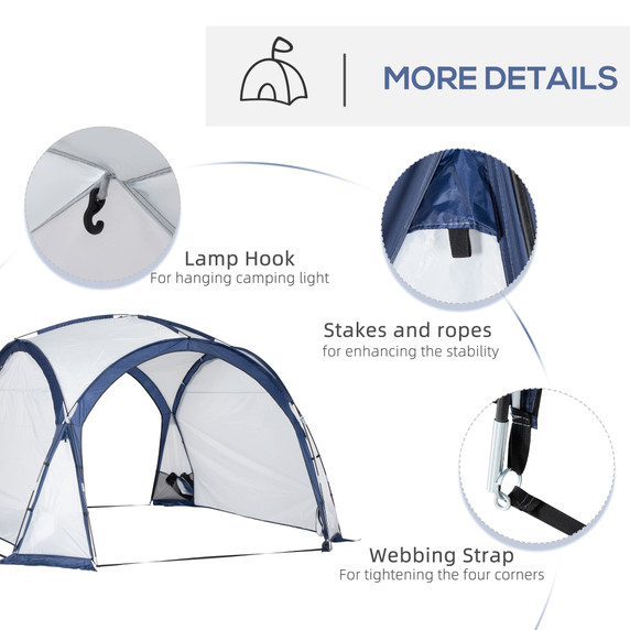 Dome Tent for 6-8 Person Camping Tent w/ Zipped Mesh Doors Lamp Hook Outsunny