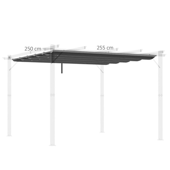 Pergola Shade Cover for 3 x 3m Pergola, Replacement Canopy Fabric Only, Grey