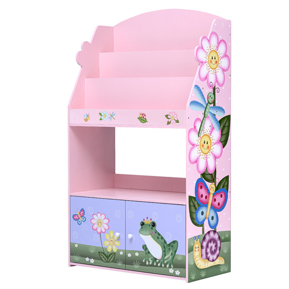 Fantasy Fields Kids Wooden Bookcase 3 Tier & Drawer Magic Garden