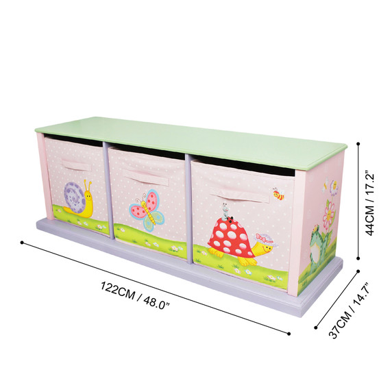 Fantasy Fields Magic Garden Canvas Drawers - Colourful, Hand-Carved Storage Bins with Whimsical Designs for Kids' Rooms