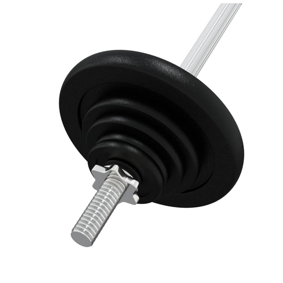 Barbell with Plates 90 kg Cast Iron