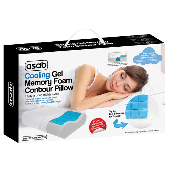 Premium Memory Foam Cooling Gel Pillow - Versatile relief for overheating, snoring, and insomnia. Ideal for all sleeping positions. Easy to wash with medical-grade cotton. Standard size: 10cm x 50cm x 30cm