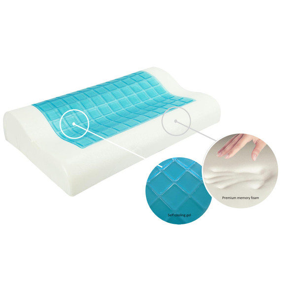 Premium Memory Foam Cooling Gel Pillow - Versatile relief for overheating, snoring, and insomnia. Ideal for all sleeping positions. Easy to wash with medical-grade cotton. Standard size: 10cm x 50cm x 30cm