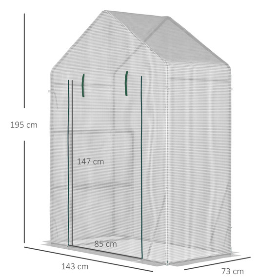 Greenhouse for Outdoor, Portable Gardening Plant Grow House w/ Shelf Outsunny