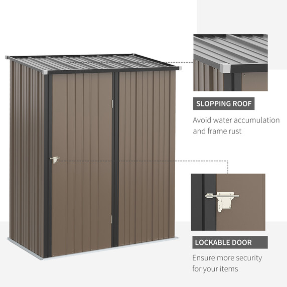 Outdoor Storage Shed Steel Garden Shed w/ Lockable Door for Backyard Outsunny
