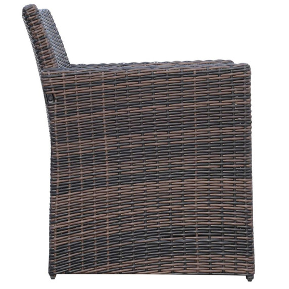 4pc Patio Garden Rattan Wicker Sofa 2-Seater Loveseat Chair Table Brown