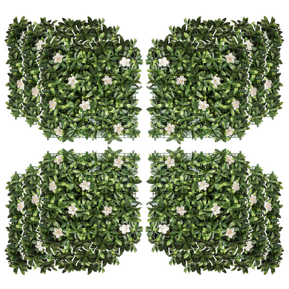 12PCS Artificial Boxwood Panel  Faux Rhododendron Greenery Backdrop Outsunny