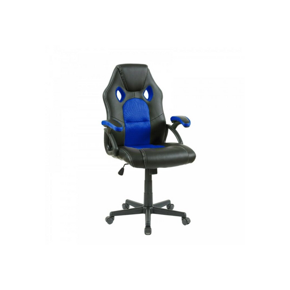 Neo Blue/Black Leather Mesh PC Gaming Office Chair