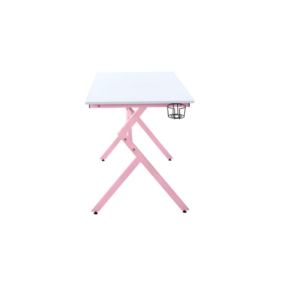 Neo Pink Ergonomic PC Gaming Office Desk with Headphone Hook