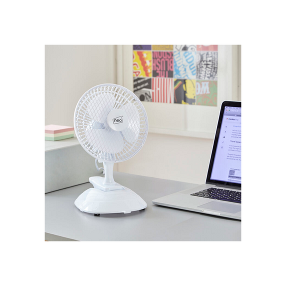 Neo Mini Clip Base Mount Desk Fan - White