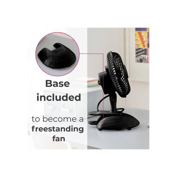 Neo Mini Clip Base Mount Desk Fan Black