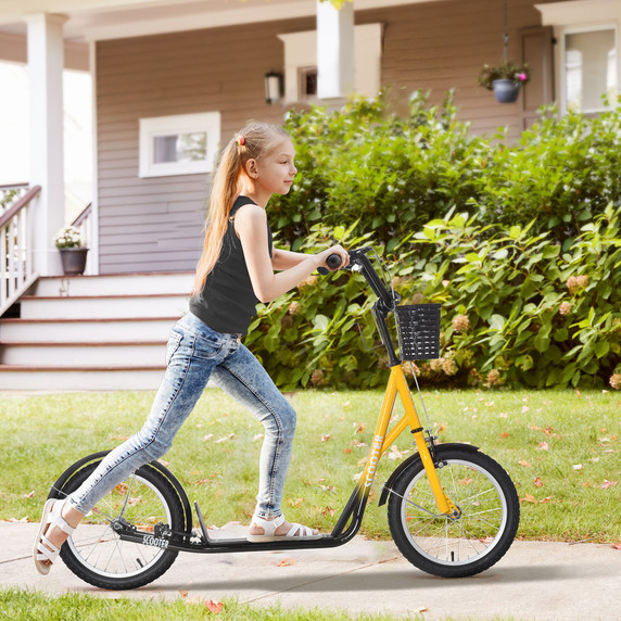 Kids Kick Scooter Teen Ride On Adjustable Children Scooter with Brakes HOMCOM