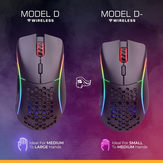 Glorious Model D- Wireless RGB Optical Gaming Mouse - Matte Black (GLO-MS-DMW-MB)